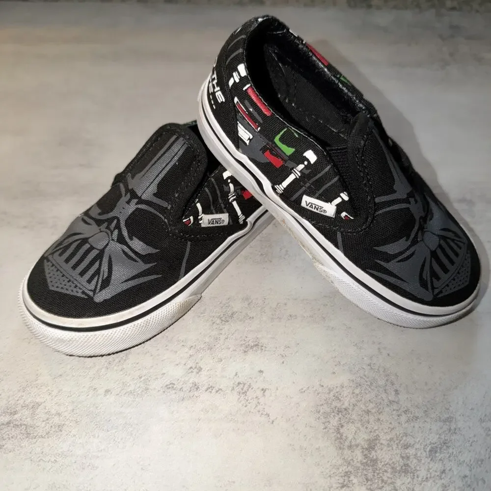 Vans X Star Wars Darth Vader The Dark Side Slip On Shoes Sneakers‎ Toddlers 7.5
